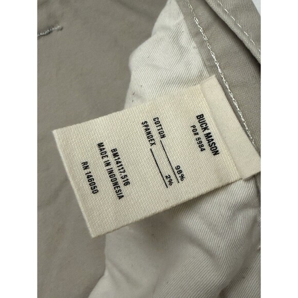 Buck Mason Pants Mens 31 Ivory Beige Chino Stretch Spandex Preppy Golf - Picture 6 of 12